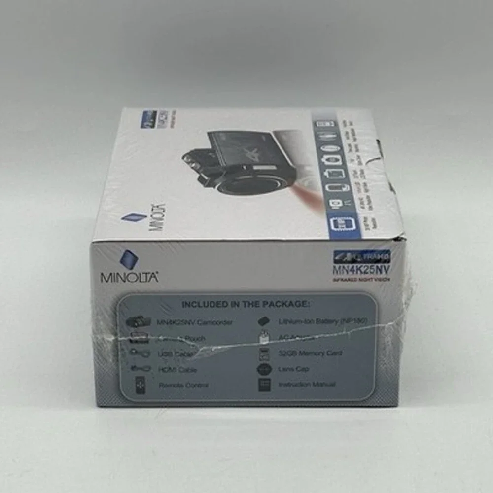 Minolta MN4K25NV Camcorder 4K Ultra HD Night Vision LCD Touch 16x Zoom - New!